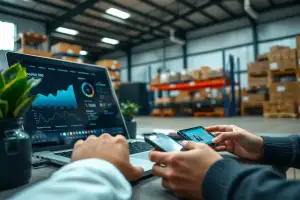 Person arbeitet am Laptop mit Analytics-Dashboard und wertet SEO-Daten aus