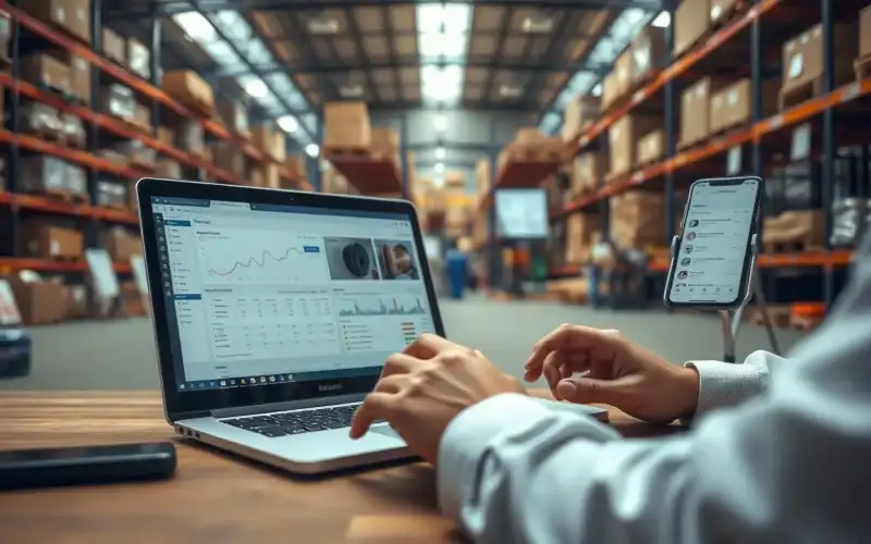 Person arbeitet am Laptop mit Analytics-Dashboard zur Optimierung von Produktseiten im E-Commerce