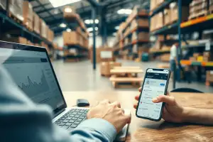 Person arbeitet am Laptop mit SEO-Analytics-Dashboard für Kategorieseiten-Optimierung