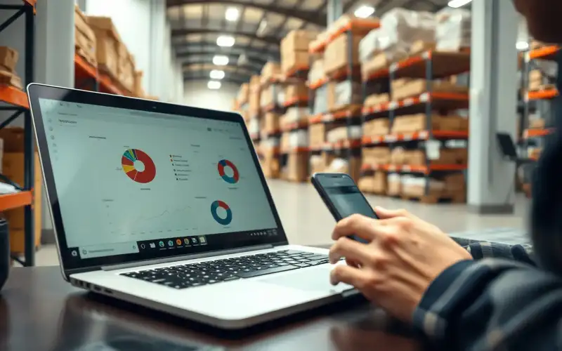 Person arbeitet am Laptop mit SEO-Analyse-Dashboard für lokale Filialstrategie