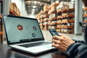 Person arbeitet am Laptop mit SEO-Analyse-Dashboard für lokale Filialstrategie