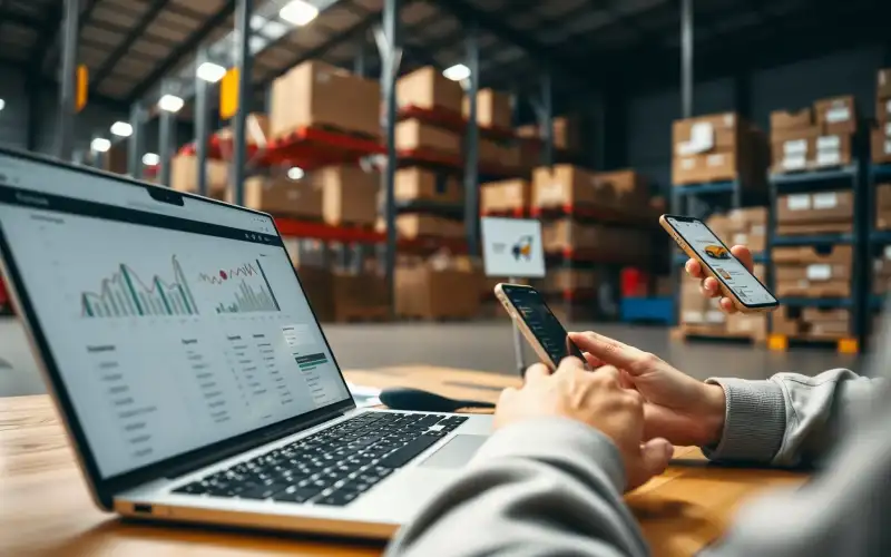 Person arbeitet am Laptop mit Analytics-Dashboard in natürlichem Licht, professionelle Datenanalyse im Fokus