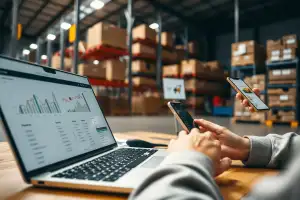 Person arbeitet am Laptop mit Analytics-Dashboard in natürlichem Licht, professionelle Datenanalyse im Fokus