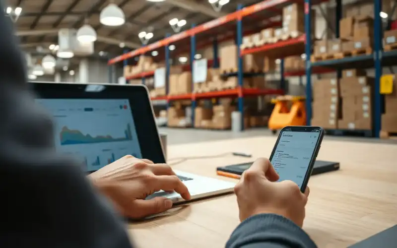 Person arbeitet am Laptop mit Amazon-Analytics-Dashboard und Produktdaten für SEO-Optimierung 2026