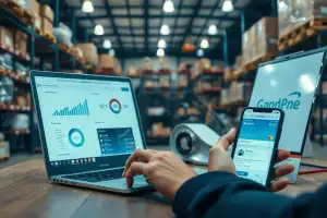Person arbeitet am Laptop mit SEO-Analytics-Dashboard zur Optimierung der Facettennavigation
