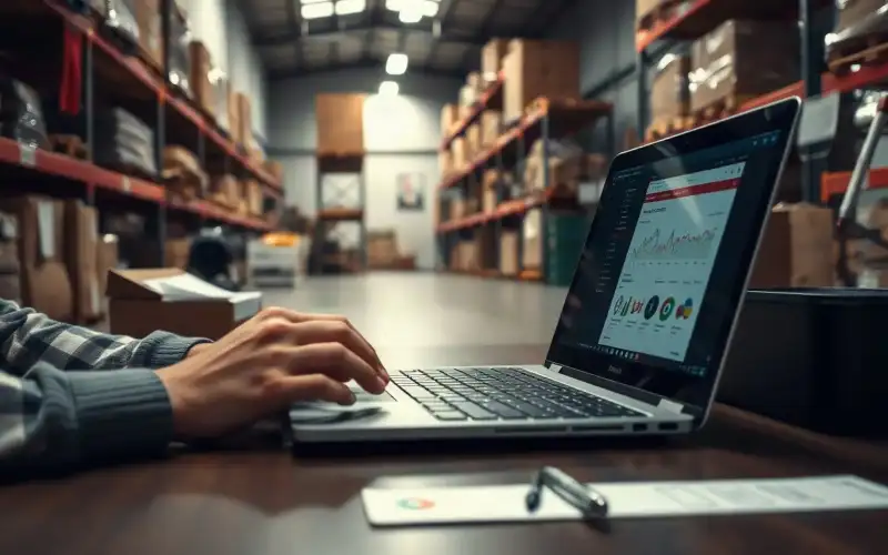Person arbeitet am Laptop mit Analytics-Dashboard und wertet SEO-Daten aus