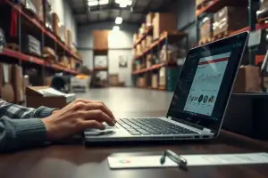 Person arbeitet am Laptop mit Analytics-Dashboard und wertet SEO-Daten aus