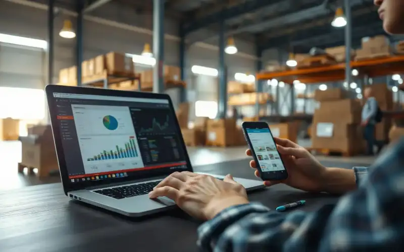 Person arbeitet am Laptop mit Analytics-Dashboard zur Analyse der Suchintention im SEO-Bereich