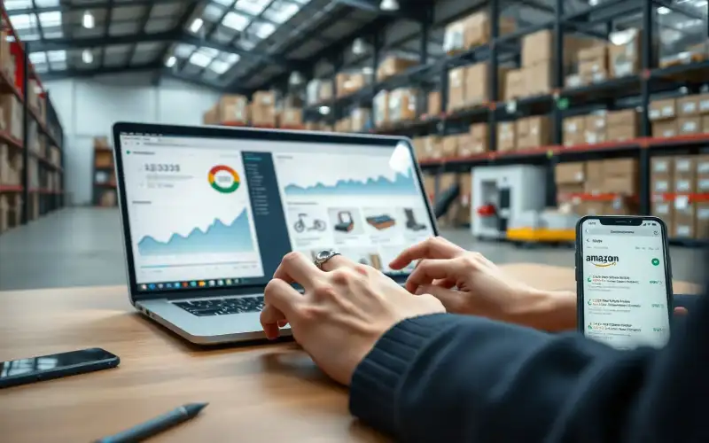 Person arbeitet am Laptop mit Analytics-Dashboard zur internen Verlinkung im SEO-Bereich