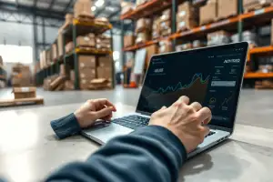 Person arbeitet am Laptop mit Analytics-Dashboard, Vergleich Nischenshop vs. Generalist im E-Commerce