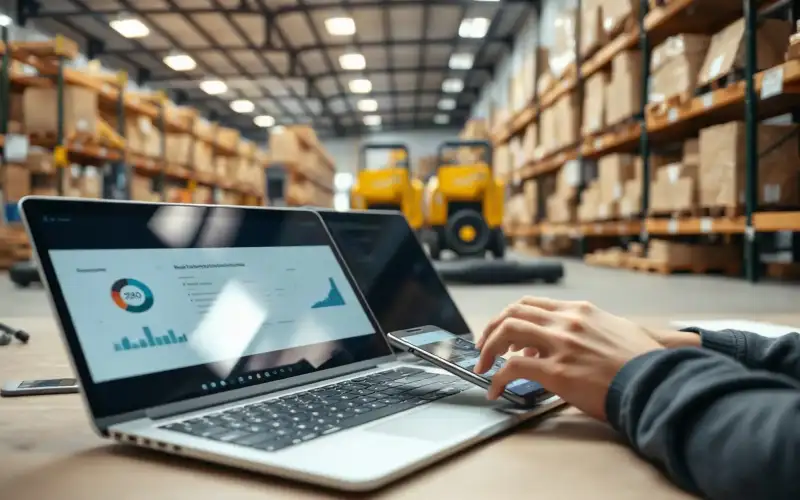 Person arbeitet am Laptop mit Analytics-Dashboard zur Keyword-Recherche und SEO-Analyse in professioneller Umgebung