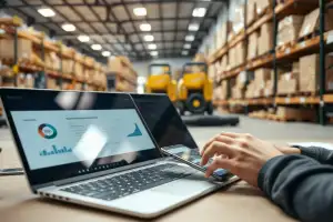 Person arbeitet am Laptop mit Analytics-Dashboard zur Keyword-Recherche und SEO-Analyse in professioneller Umgebung