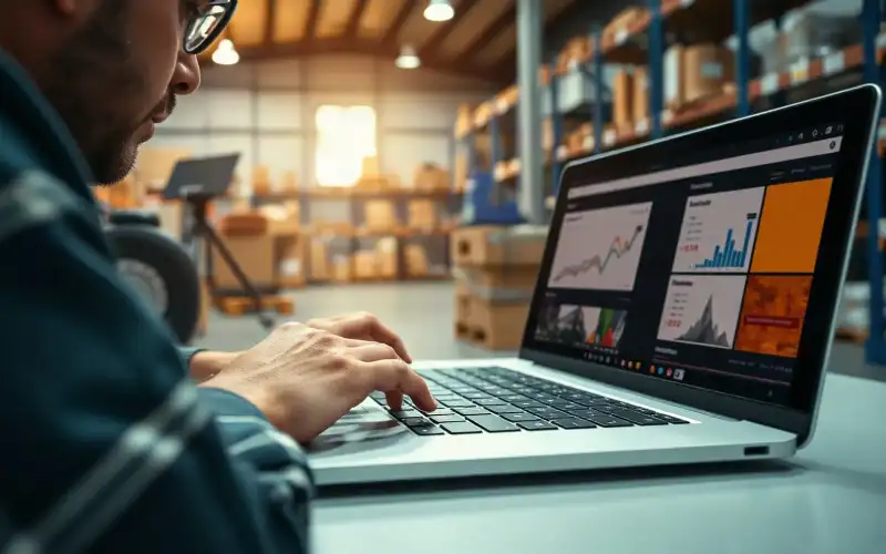 Person arbeitet am Laptop mit Analytics-Dashboard zur Structured Data Optimierung für Online-Shops