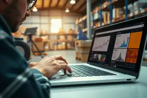 Person arbeitet am Laptop mit Analytics-Dashboard zur Structured Data Optimierung für Online-Shops